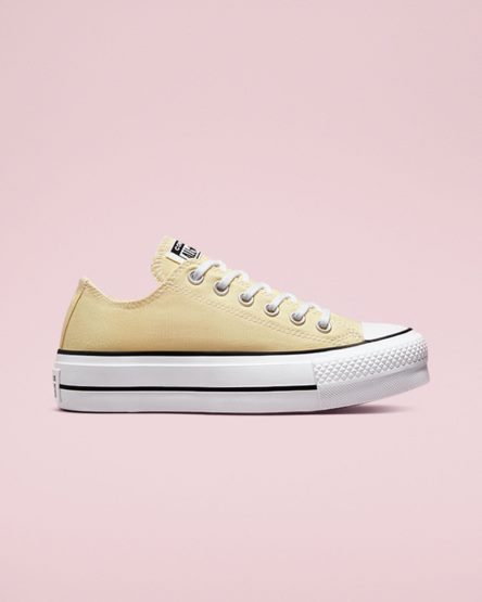 Topanky Na Platforme Converse Chuck Taylor All Star Lift Seasonal Color Nizke Damske Citrón Čierne Biele | SK UFWJ57